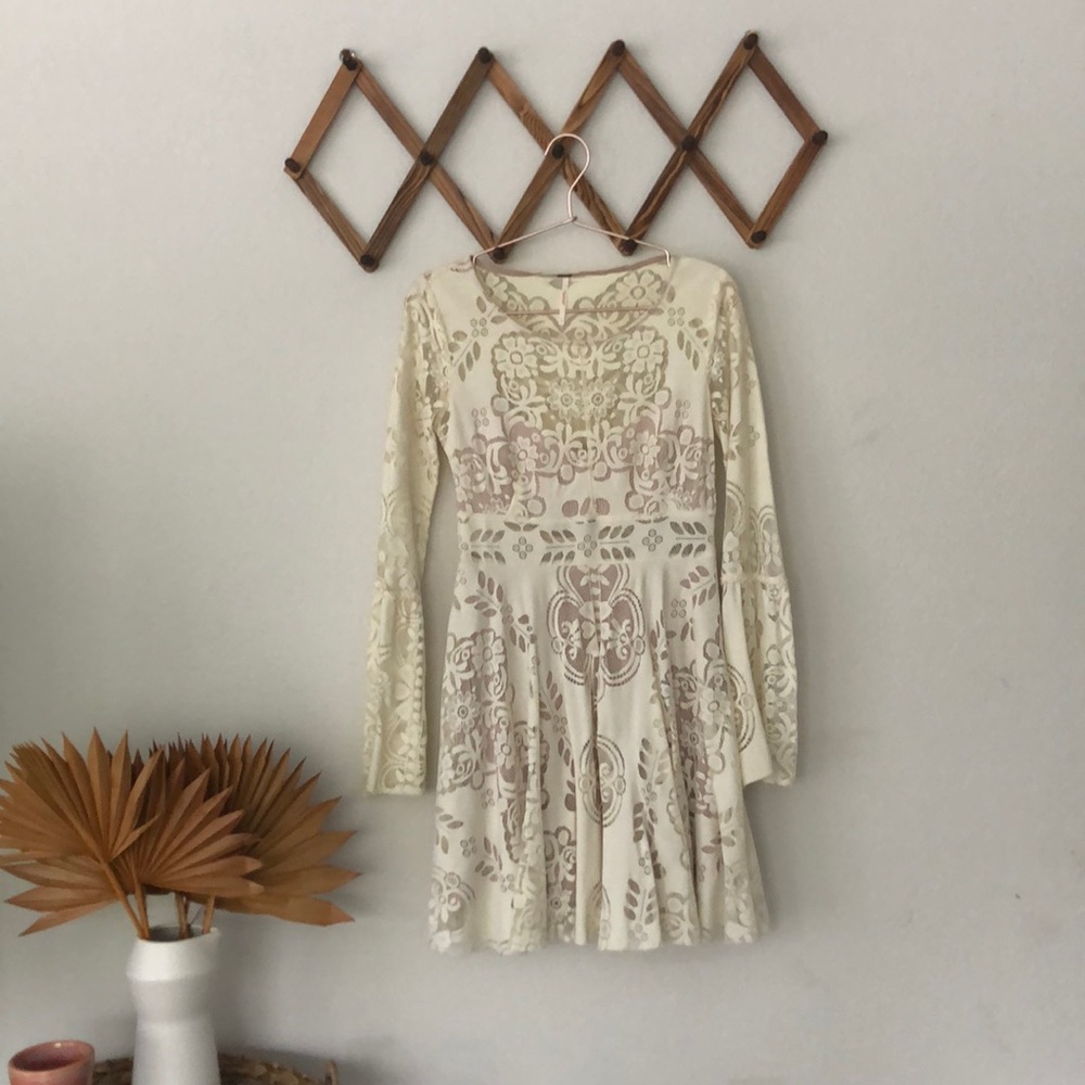 Free people lace cream dress